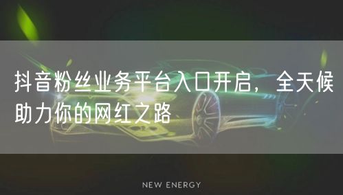 抖音粉丝业务平台入口开启，全天候助力你的网红之路